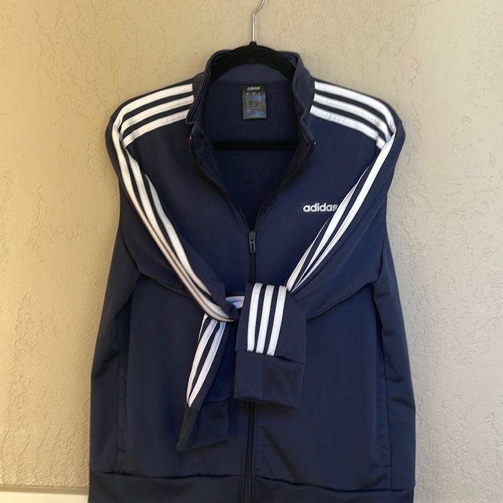 Navy blue adidas athletic jacket